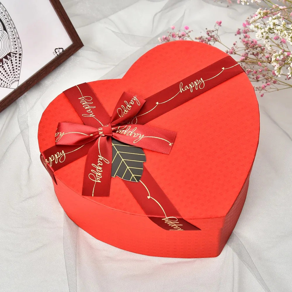 Heart-Shaped Gift Box with Silk Bow Ribbon | Valentine's & Party
