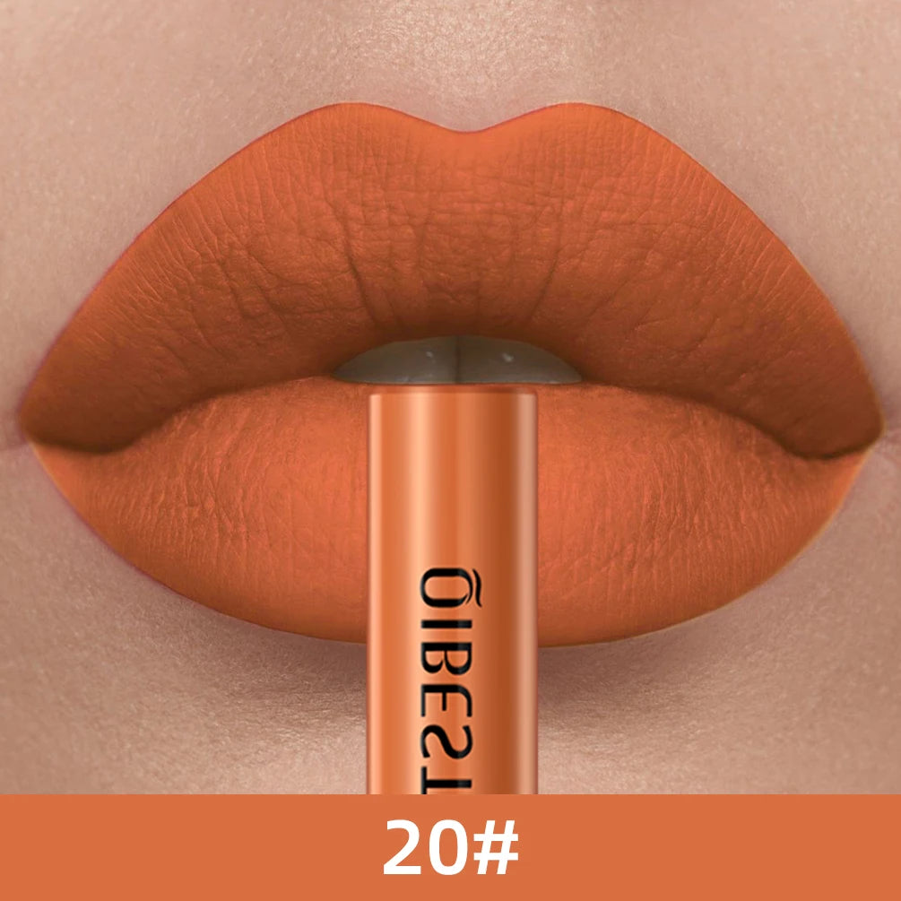 QIBEST 24 Colors Matte Liquid Lipstick Waterproof Lasting Velvet Nude Red Lip Gloss Tint Makeup Black Purple White Lipsticks Peaceful Pleasures Health and Wellness 20