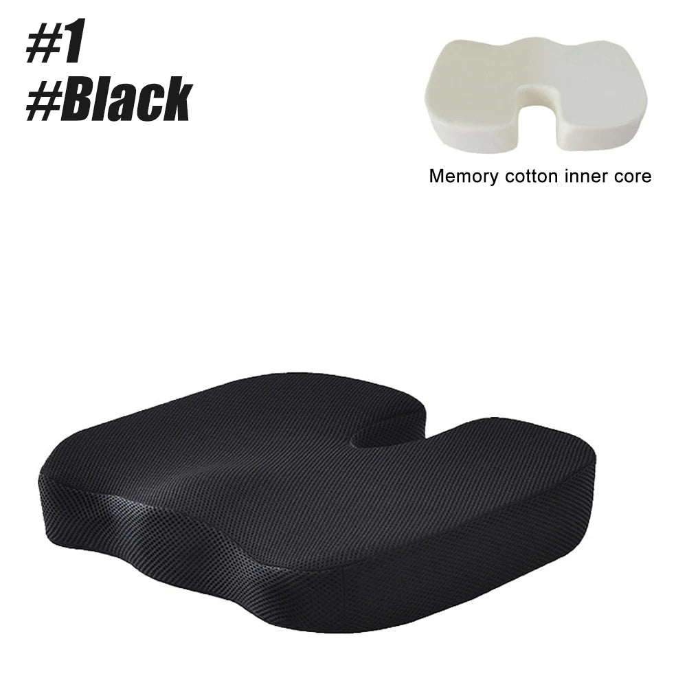 WEFITON Memory Foam Seat Cushion – Tailbone & Sciatica Relief Memory Foam Seat Cushion Peaceful Pleasures Health and Wellness 1-Black-1PCS