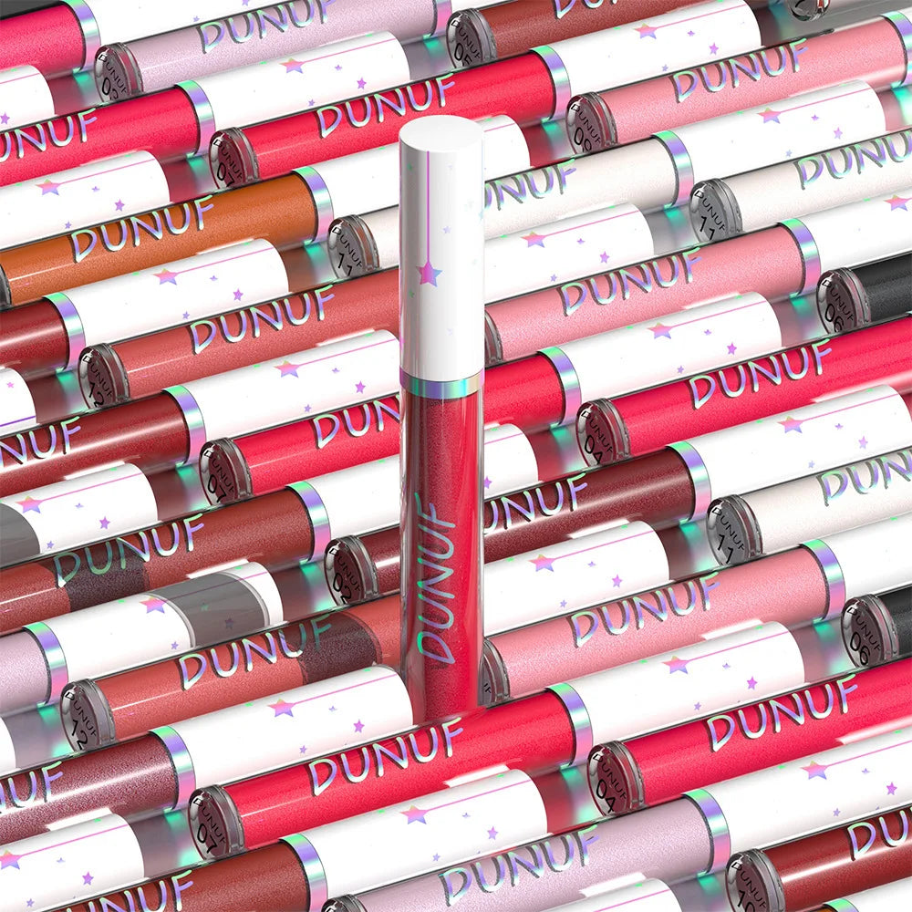 12-Color Metallic Glitter Lip Gloss | Diamond Pearlescent Lip Glaze
