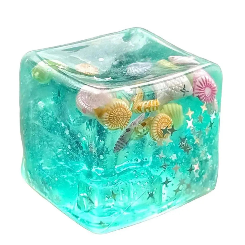 Ocean Cube Squishy Fidget Toy – Sea Shell Sensory Cube