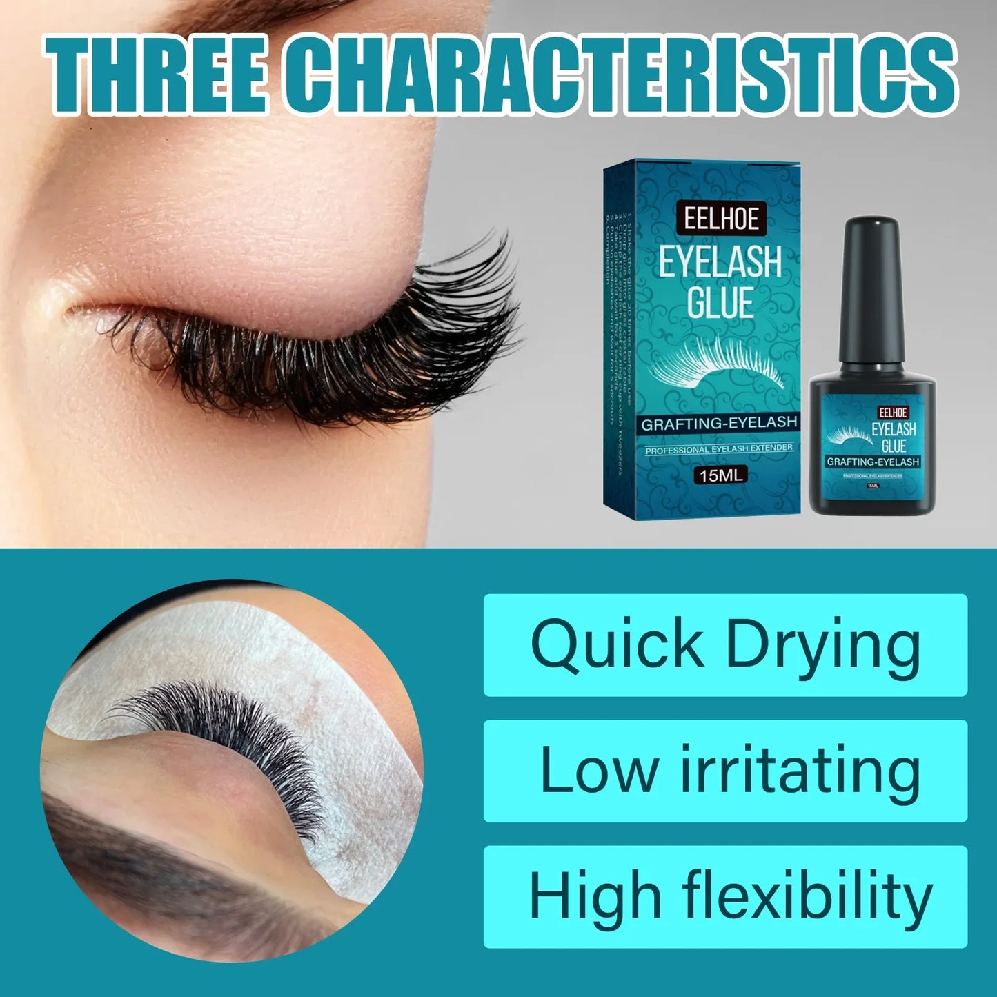 EELHOE Eyelash Glue – Quick Dry, Low Irritation Lash Adhesive
