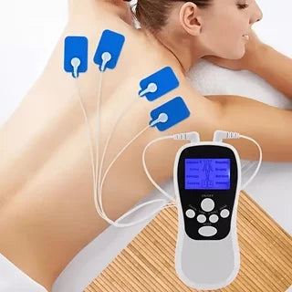 8 Modes TENS Muscle Stimulator Massager with 4 Pads, 2 Channels, White Geenary for Muscle Relaxation and Post-Exercise or Fitnes Peaceful Pleasures Health and Wellness