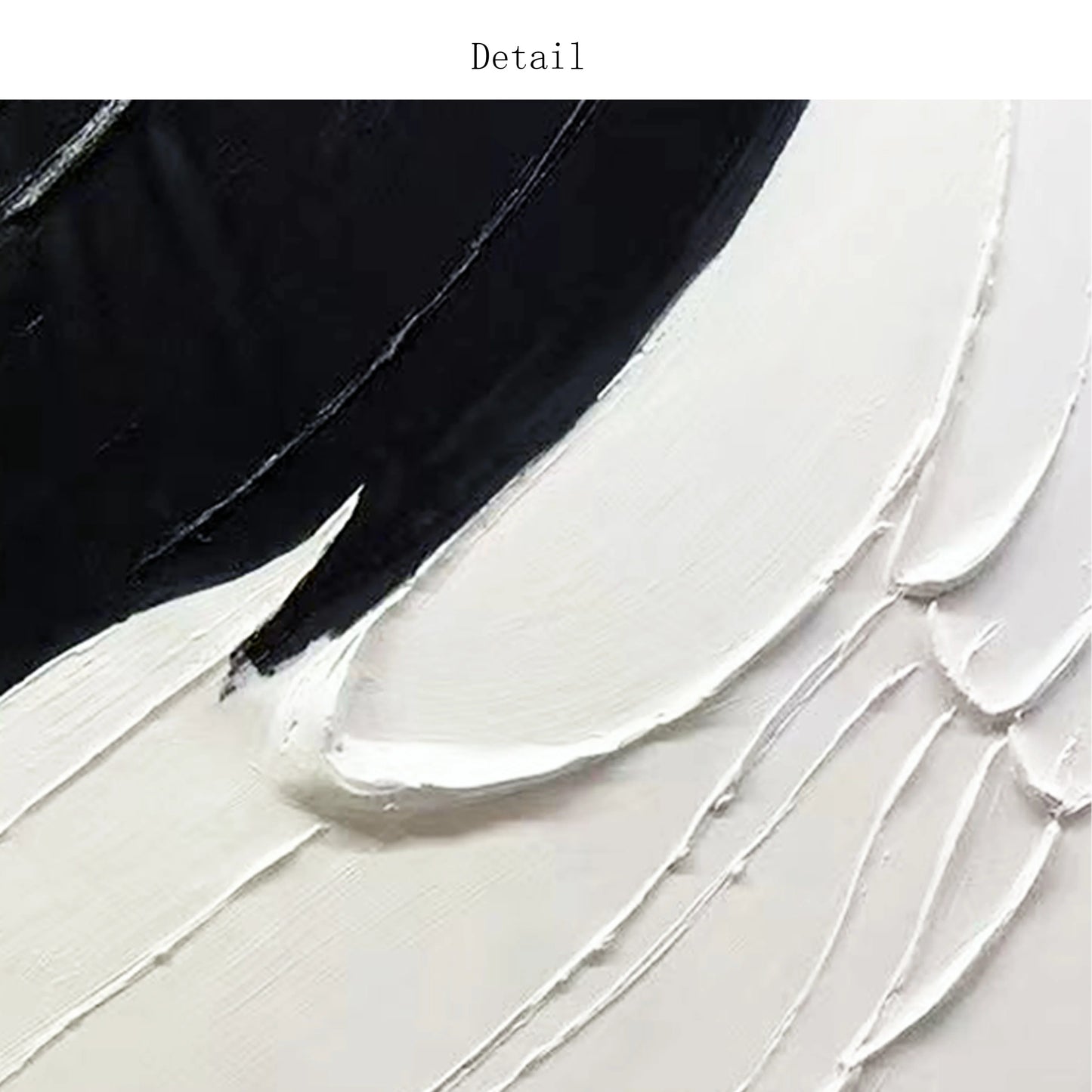 Hand-painted Oil Painting Black and White Modern Minimalist Entrance Three-dimensional Large Floor-to-ceiling Gypsum Painting Peaceful Pleasures Health and Wellness