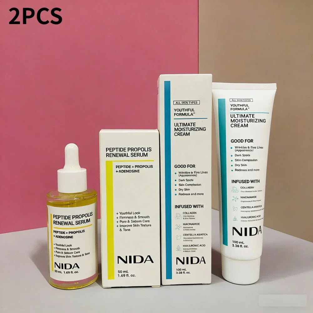 Korea NIDA Skin Care Kit - Ultimate Moisturizing Cream, Retinol Probiotic Eye Cream, TXA Renewal Essence, For All Skin Types Peaceful Pleasures Health and Wellness 2PCS 02