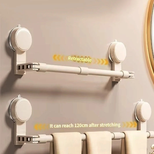 No-Drill Expandable Suction Cup Towel Rack | Aluminum Bar Suction Towel Rack Peaceful Pleasures Health and Wellness