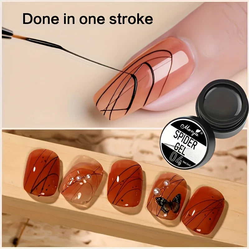 Nail Art Elastic Gel Polish for Carving and Painting Designs, 4 Colors Peaceful Pleasures Health and Wellness