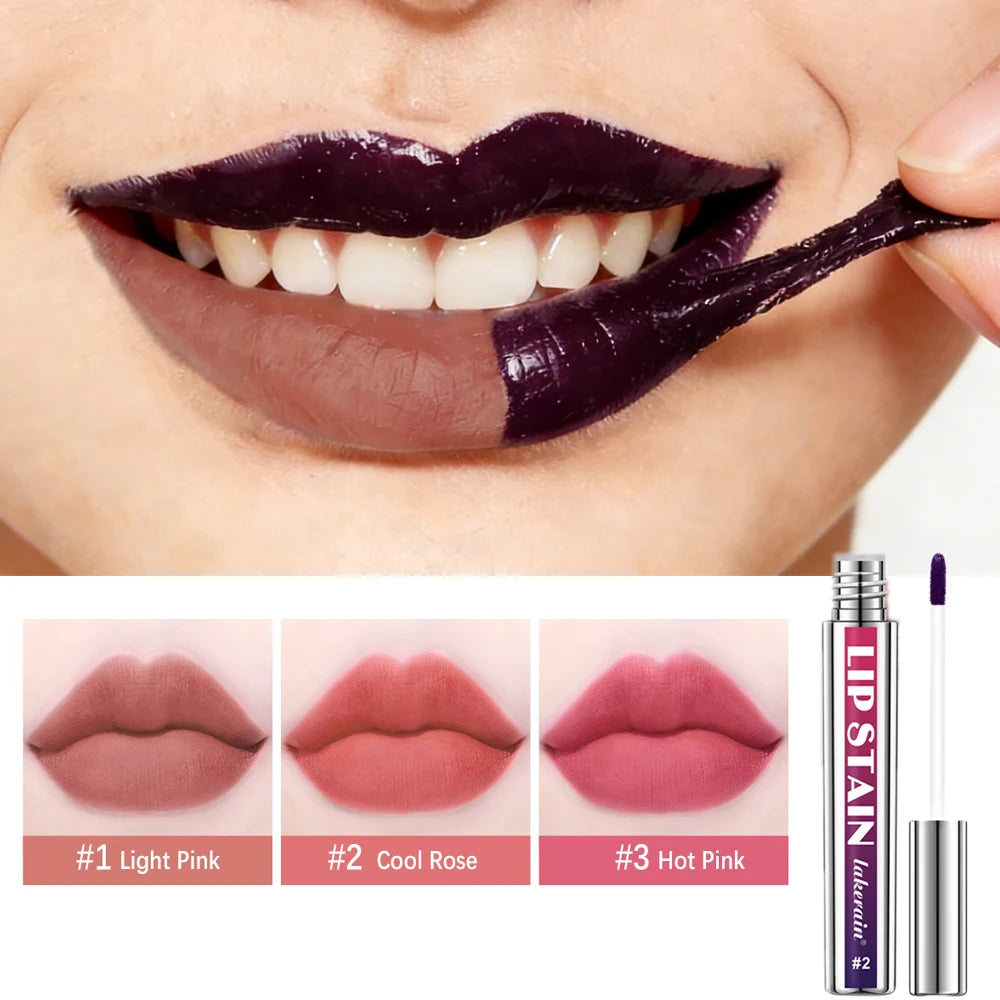 Waterproof Peel Off Lip Stain Long Lasting Pink Lip Tint Transfer Proof Non-stick Cup 3 Colors Lip Stain Women's Cosmetics Peaceful Pleasures Health and Wellness 3colors 1 set