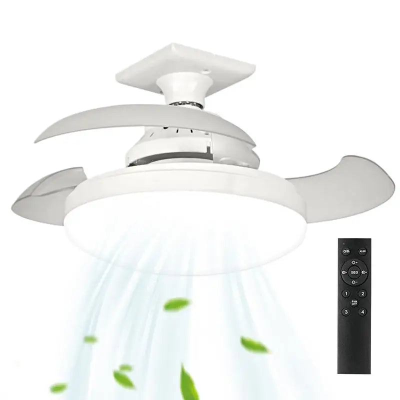 Ceiling Fan Lighting Home Quiet Invisible Fan Light Retractable LED Ceiling Fan With Lights Remote Dimmable Home Accessories Peaceful Pleasures Health and Wellness