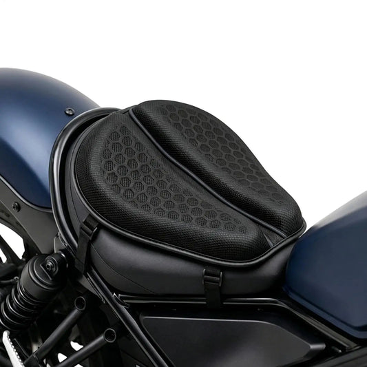 Motorcycle Seat Pad Shock Absorption Non-Slip Honeycomb Cushion For Cruiser Touring Long Rides Commuting Highway Peaceful Pleasures Health and Wellness