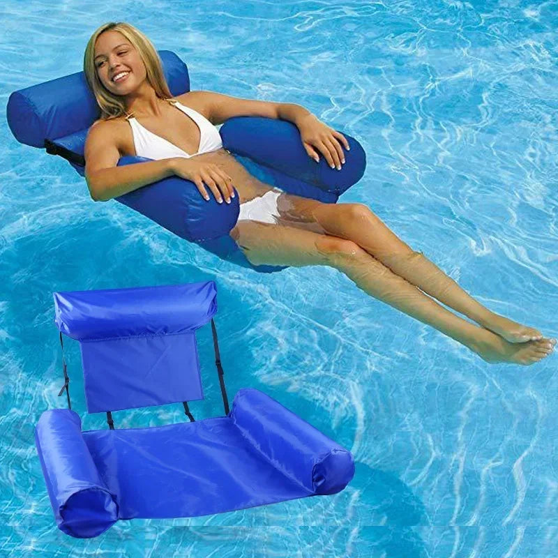 Adult Inflatable Pool Lounge Chair – Armrests & Headrest