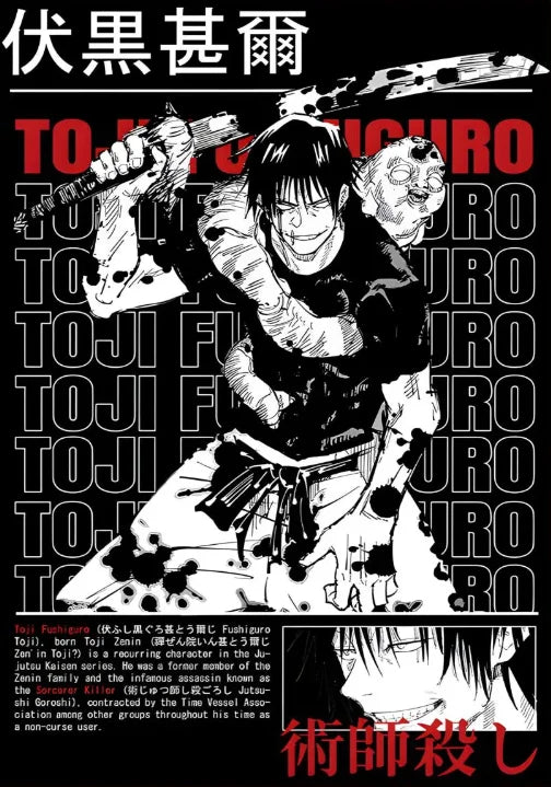Jujutsu Kaisen Retro Canvas Poster, Japan Anime Figure Itadori Yuji Gojo Satoru Fushiguro Toji Wall Decor for Room Home & Gift Peaceful Pleasures Health and Wellness