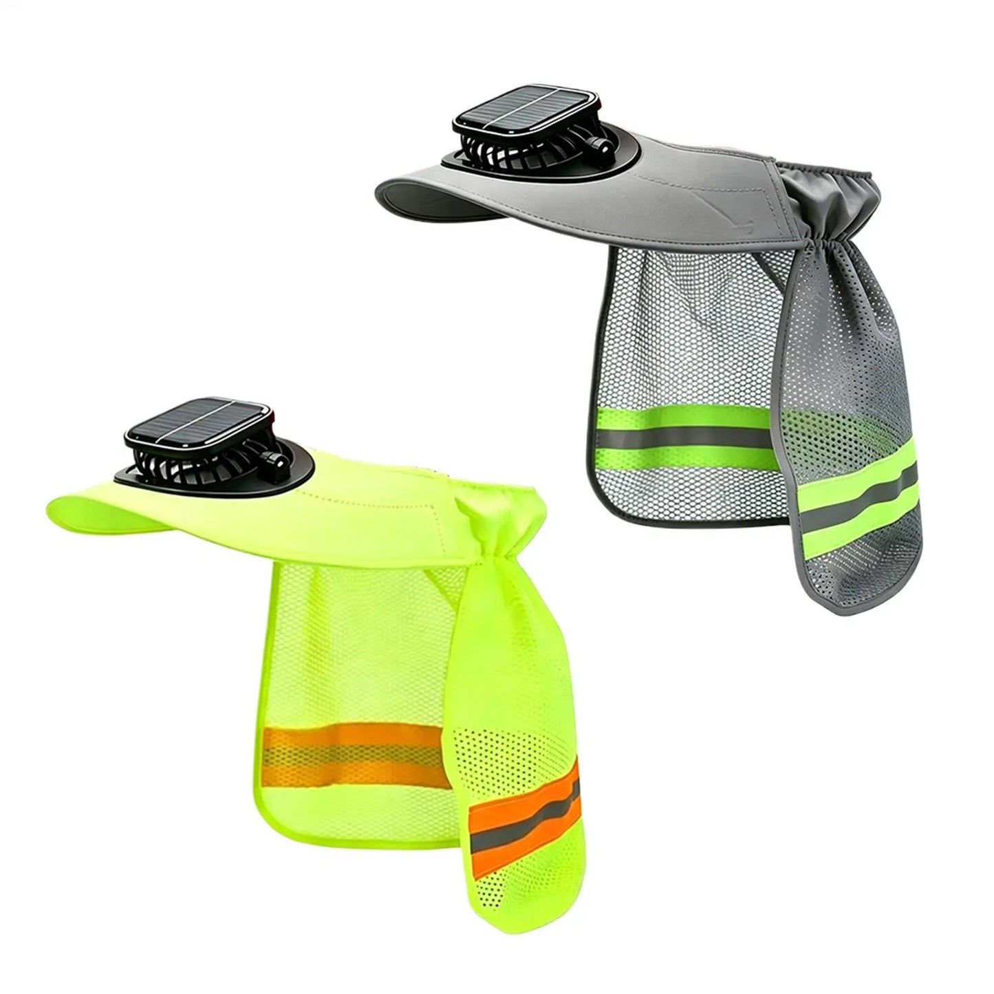 Solar Fan Hard Hat Sun Visor Wide Brim Helmet Cap With Cooling Fan Solar Powered Ventilated Safety Helmet For Construction Peaceful Pleasures Health and Wellness