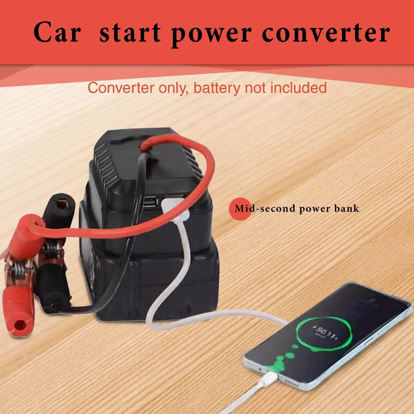 Car Jump Starter Adapter | Lithium Battery Booster Converter