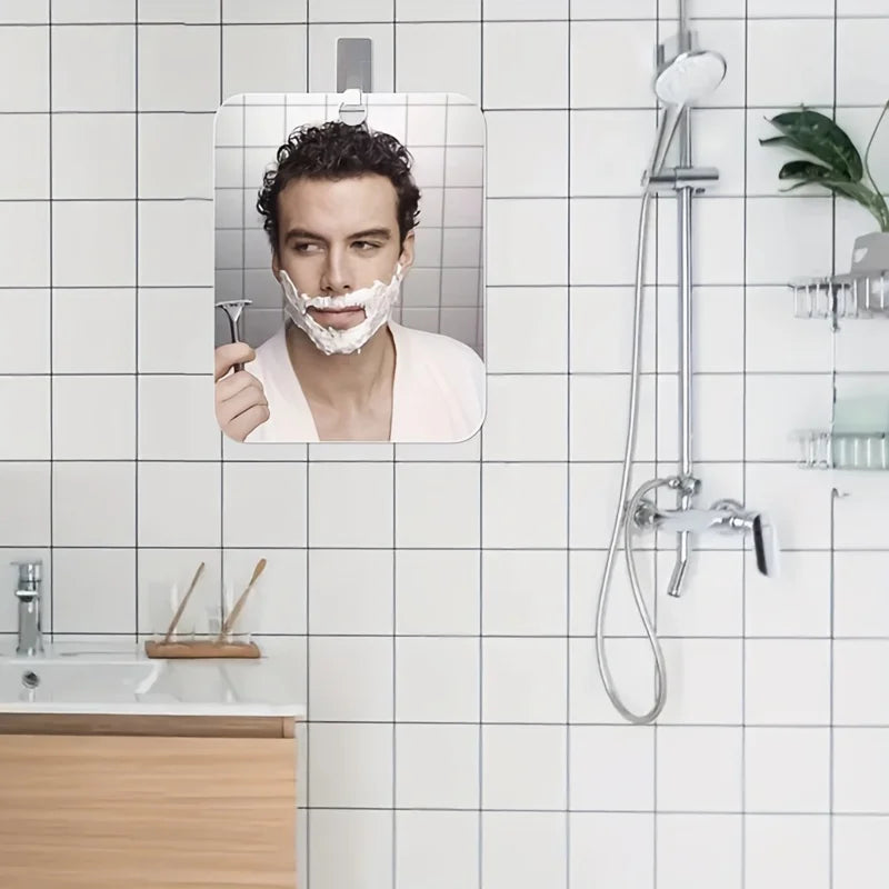 Anti-Fog Shower Shaving Mirror – Wall Mount & Handheld, 8"