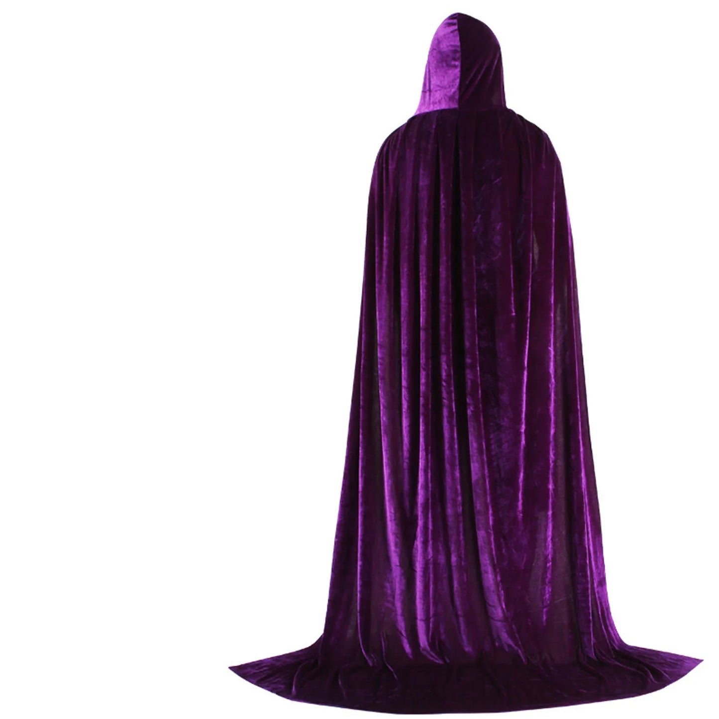 Hood Cloak Cosplay Medieval Long Cape Halloween Party Women Men Adult Long Mage Witchcraft Wicca Robe Conceal Gown Reenactment Peaceful Pleasures Health and Wellness Purple 130