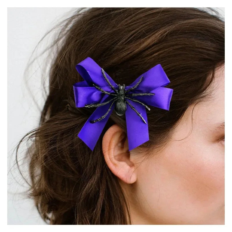Halloween Spider Bow Hair Clips | Party Cosplay Gift (1–6 Pcs)