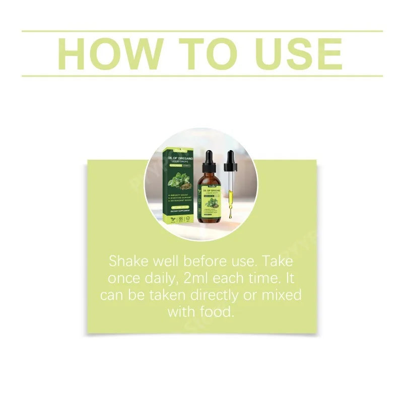 Oregano Oil Liquid Drops | Herbal Immune Support Supplement