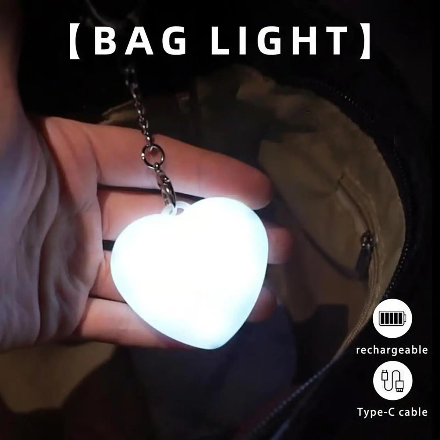 Heart-Shaped LED Purse Light | Touch Sensor Handbag Lamp
