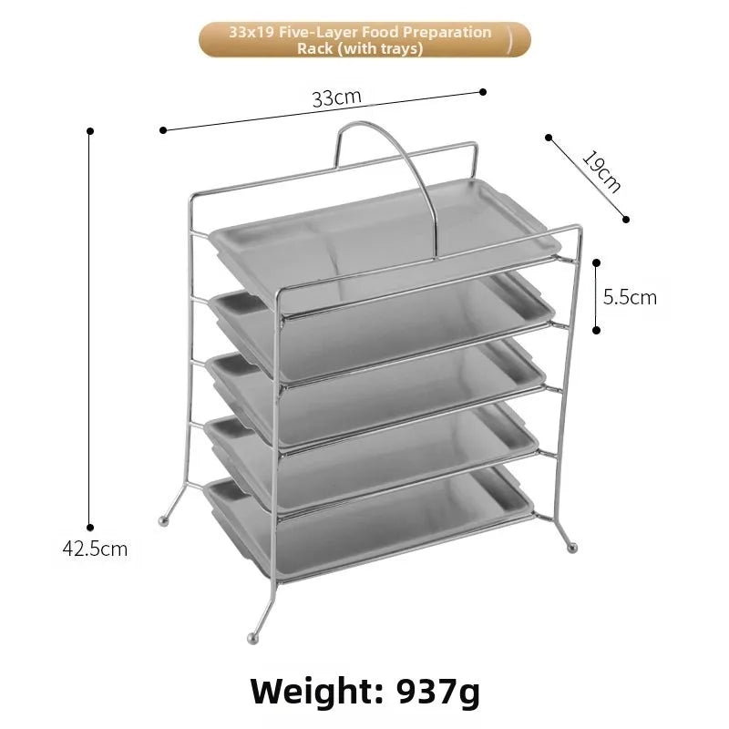 304 Stainless Steel Rectangular Barbecue Rack Portable Design