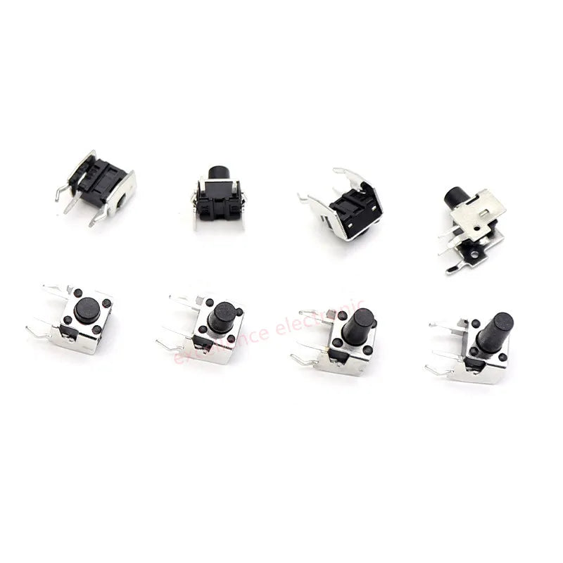 20PCS 6X6 Series Tact Switch 6*6*4.3/5/6/7/8/9/10mm Pins 2/4 Feet Horizontal Bracket Push Button Switch DIP PCB Micro/key Switch Peaceful Pleasures Health and Wellness 6x6 Horizontal Brack 6x6x4.3mm