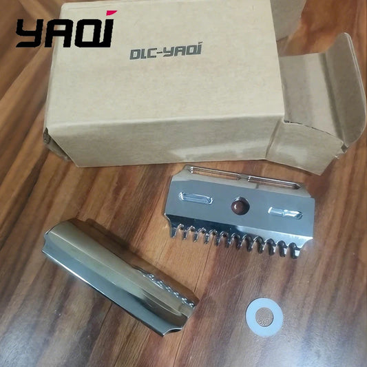 2026 Hot Sale Yaqi Vostok 90DC 316 Stainless Steel Polished Dual Comb Safety Razor Head with 0.9mm Blade Gap Peaceful Pleasures Health and Wellness