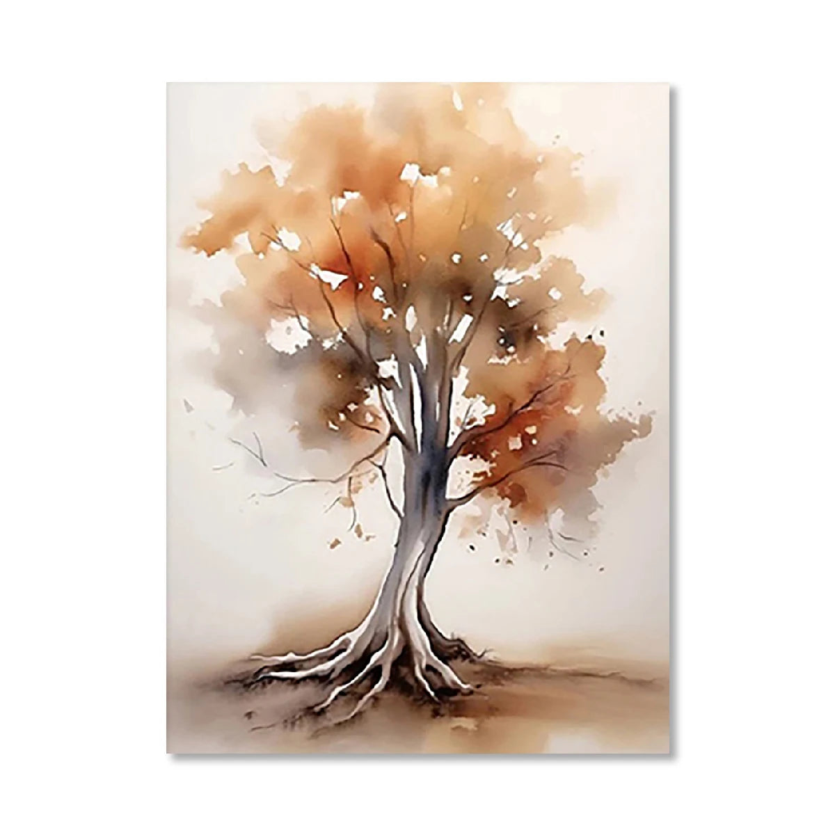(1pc frameless)Cute Pumpkins Autumn Leaves Watercolor Canvas Prints Hello Autumn Wall Art Posters for Modern Living Room Hall Peaceful Pleasures Health and Wellness HY-95-1 50x70cm Unframed