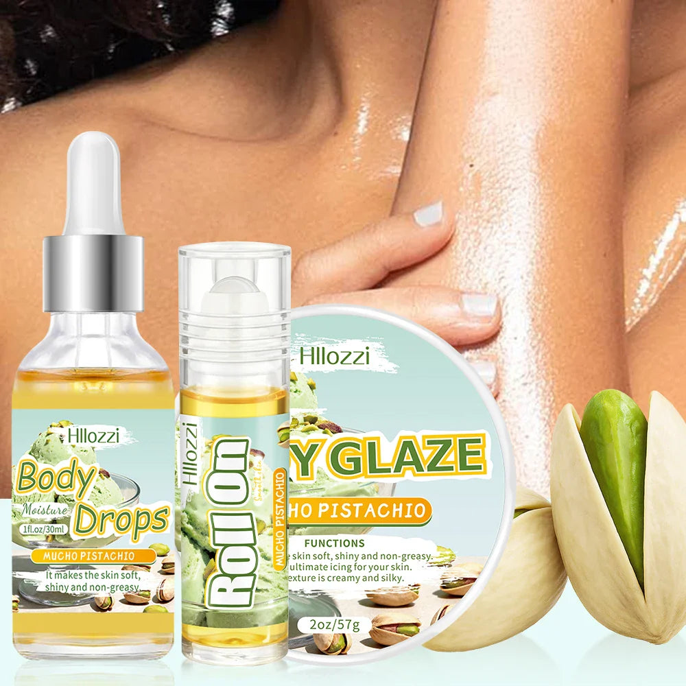 Pistachio Body Oil & Glaze Set – Moisturizing Roller Oil