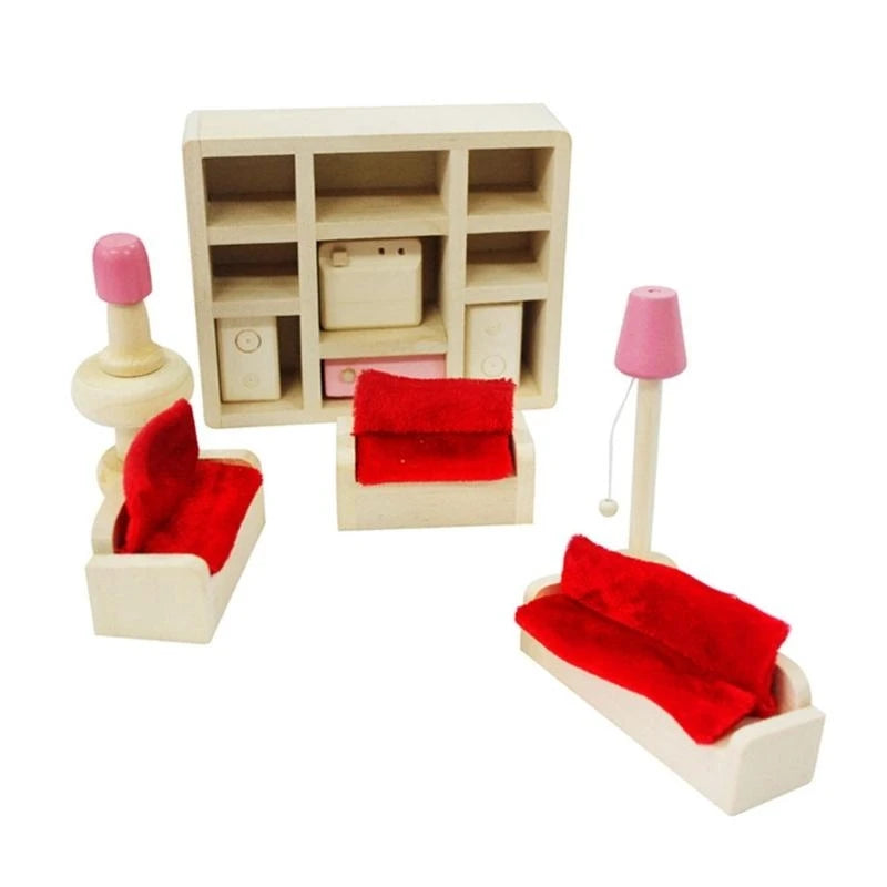 1:12 Miniature Dollhouse Furniture Set – All Rooms Playset
