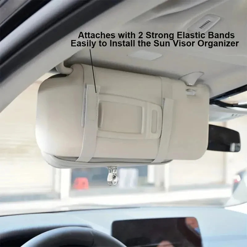 1 Piece Car Sun Visor Organiser, Sunglasses Holder with Zip Pouch for Car, Truck, SUV Car Interior Accessories Peaceful Pleasures Health and Wellness