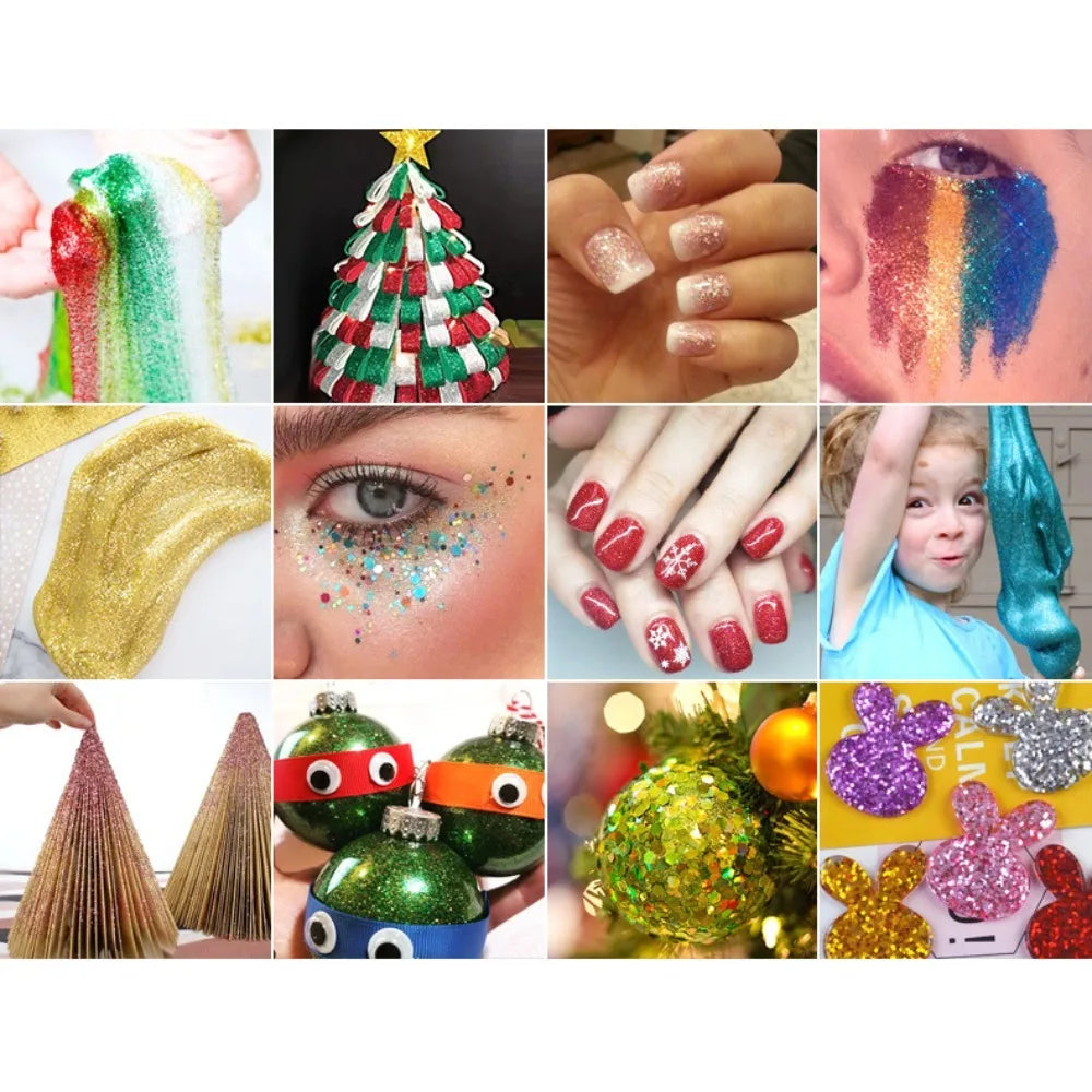 12 colors of glitter suitable for painting handicrafts droppings candle making glitter for decorative droppings party decoration Peaceful Pleasures Health and Wellness