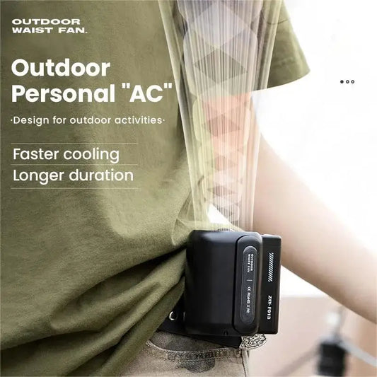 Portable Fan Rechargeable Strong Personal Waist Fan Hands-Free Hanging Neck Fan Wearable Belt Fan For Camping Outdoor Jobsite Peaceful Pleasures Health and Wellness