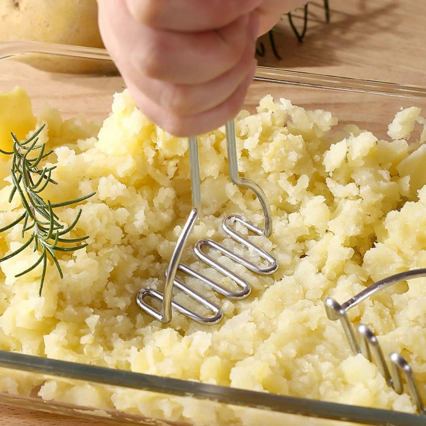 Stainless Steel Potato Masher | Non-Slip, Dishwasher Safe