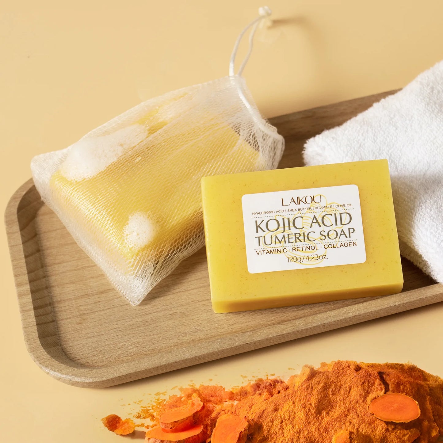 LAIKOU Kojic Acid Soap – Brightening Anti-Acne Face & Body Wash