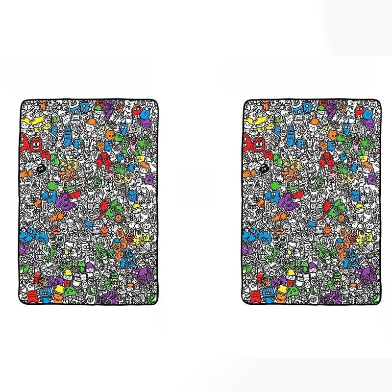 Kids DIY Coloring Graffiti Blanket | Washable Drawing Mat Gift