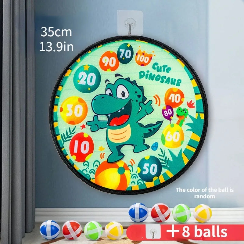 Kids Sticky Ball Dart Board – Safe Indoor Outdoor Party Game