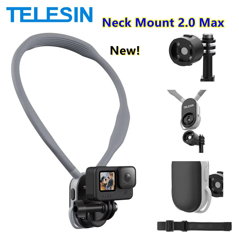 TELESIN 2.0 MAX Magnetic Neck Mount – GoPro Insta360 DJI