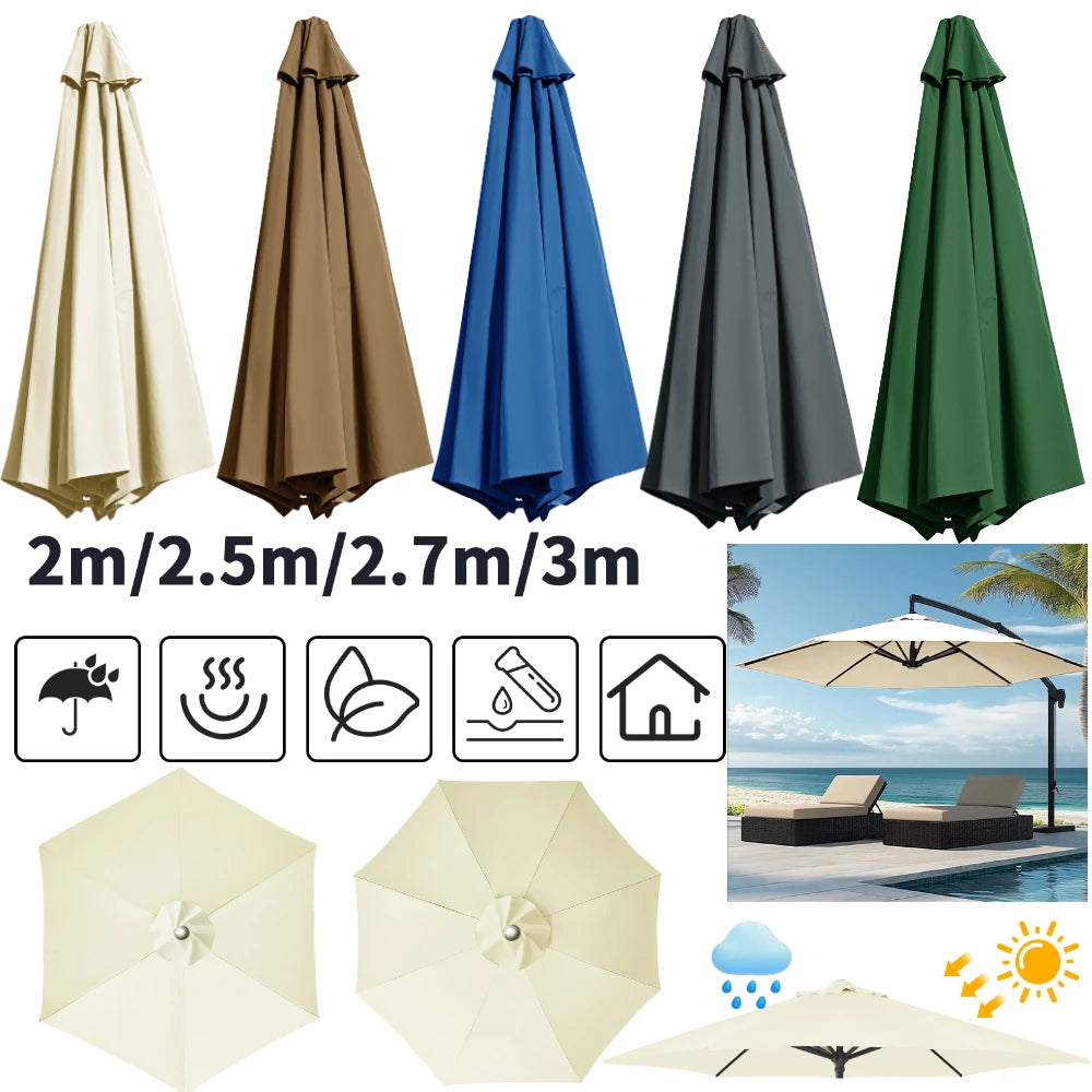 Replacement Parasol Canopy Universal Umbrella Replacement Cloth Garden Parasol Sunshade Cover for Garden Patio Yard Beach Pool Peaceful Pleasures Health and Wellness