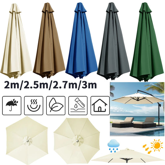 Replacement Parasol Canopy Universal Umbrella Replacement Cloth Garden Parasol Sunshade Cover for Garden Patio Yard Beach Pool Peaceful Pleasures Health and Wellness