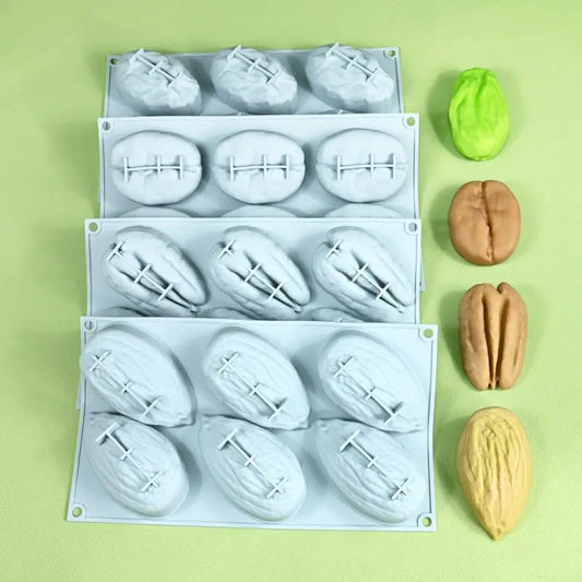6-Cavity 3D Nut Silicone Mold – Mousse Cake & Dessert Baking Silicone Baking Mold Oasis Select 4PCS