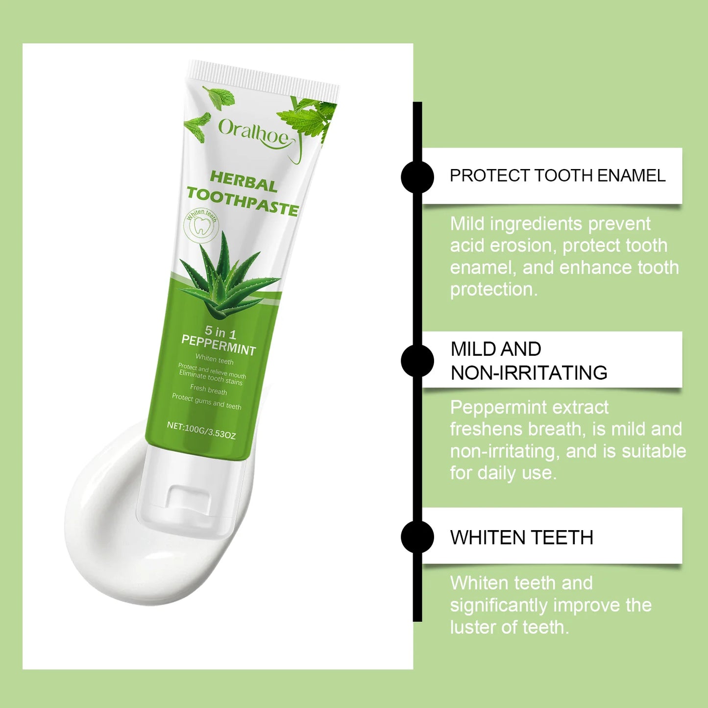 Oralhoe Aloe Vera Toothpaste | Whitening & Enamel Protection