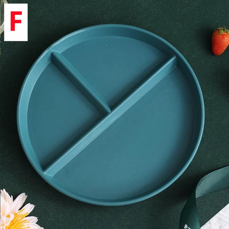 3-Compartment Wheat Straw Portion Control Plate – Eco-Friendly Divided Dinner Plate