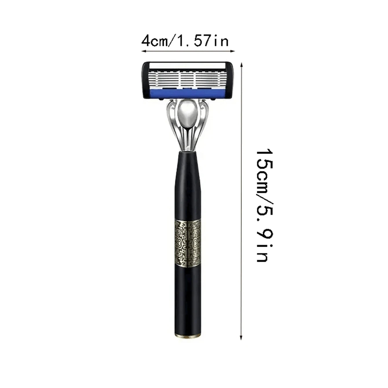 6-Layer Stainless Steel Manual Beard Razor with Guard & Holder