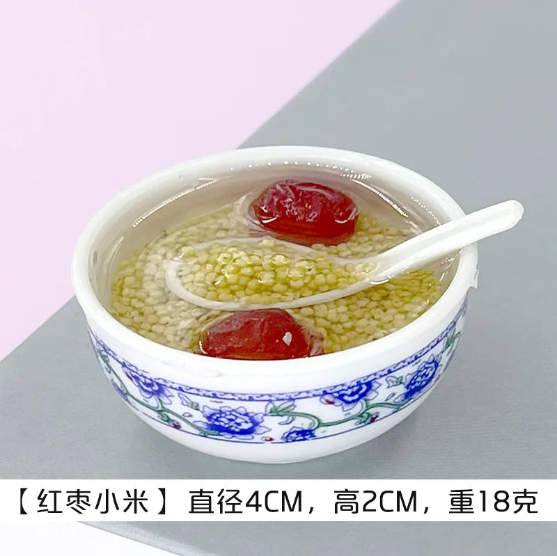 Miniature Chinese Desserts Dollhouse Bowl Food Mini Pretend Doll