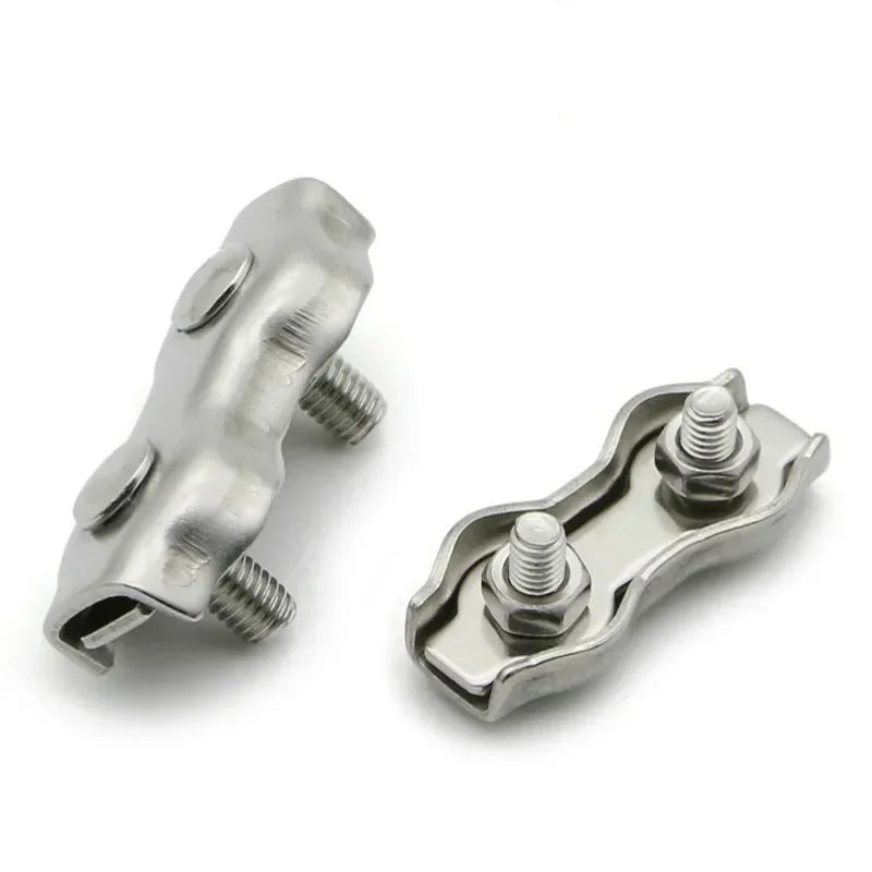 M2–M6 Stainless Steel Double Post Wire Rope Cable Clamp Clip