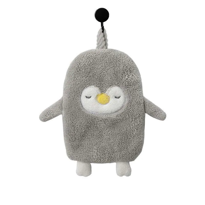Penguin Coral Velvet Hand Towel – Thick & Absorbent