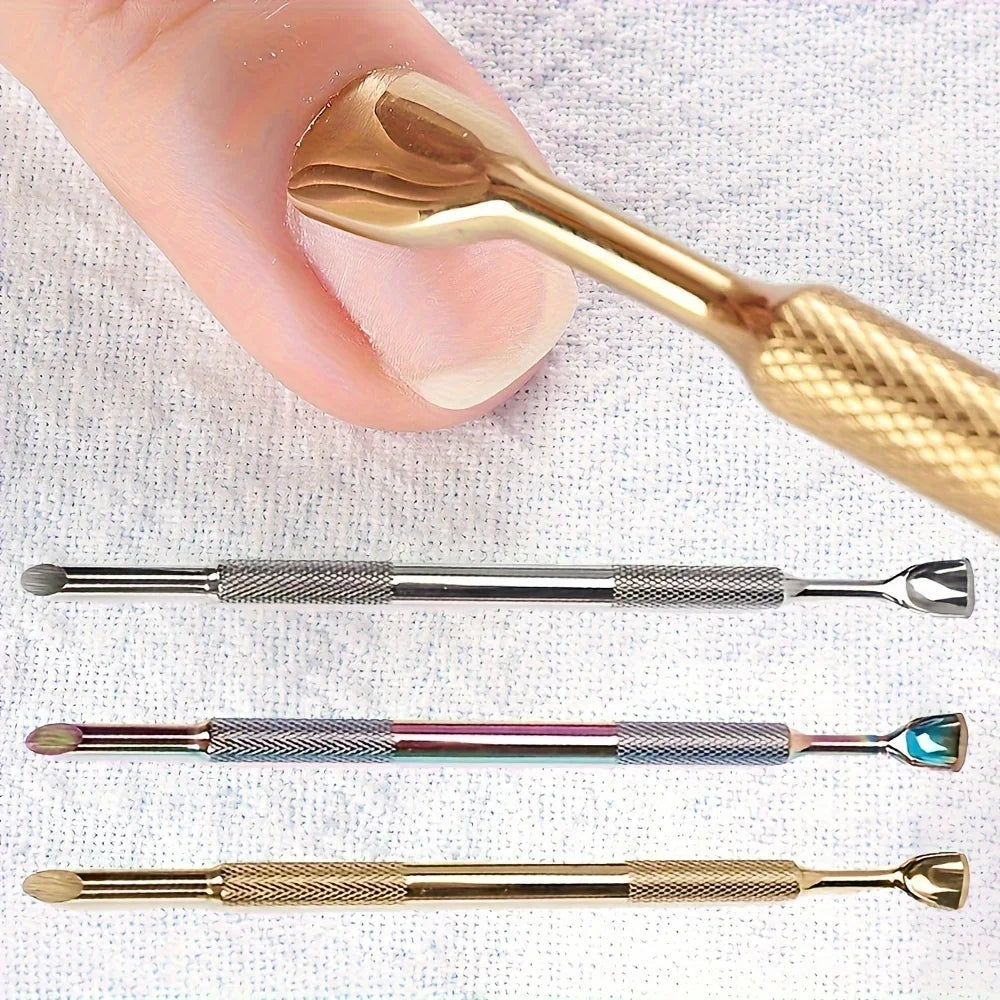 Russian-Style Double-Ended Stainless Steel Nail Pusher with Beveled Edge for Manicure, Pre-Treatment Tool for Removing Cuticles and Shaping, Available in 3 Colors Peaceful Pleasures Health and Wellness