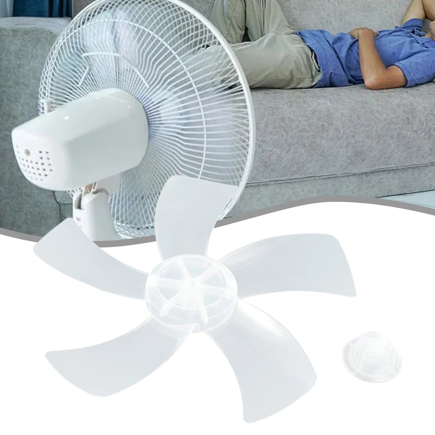 Household Plastic Fan Blade 5 Leaves Nut Cover Pedestal Stand Table