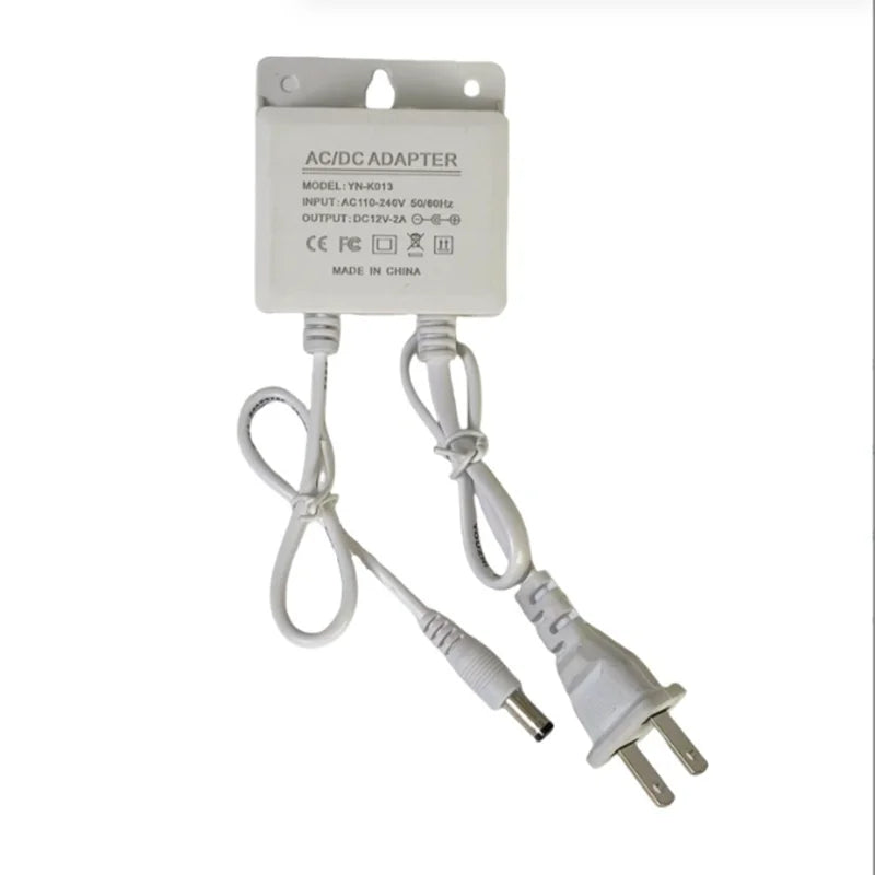 12V2A Power Supply Dedicated Plug Ball Machine Outdoor Waterproof and Dustproof Display Screen Monitoring DC 24W Power Adapter Peaceful Pleasures Health and Wellness White US Plug