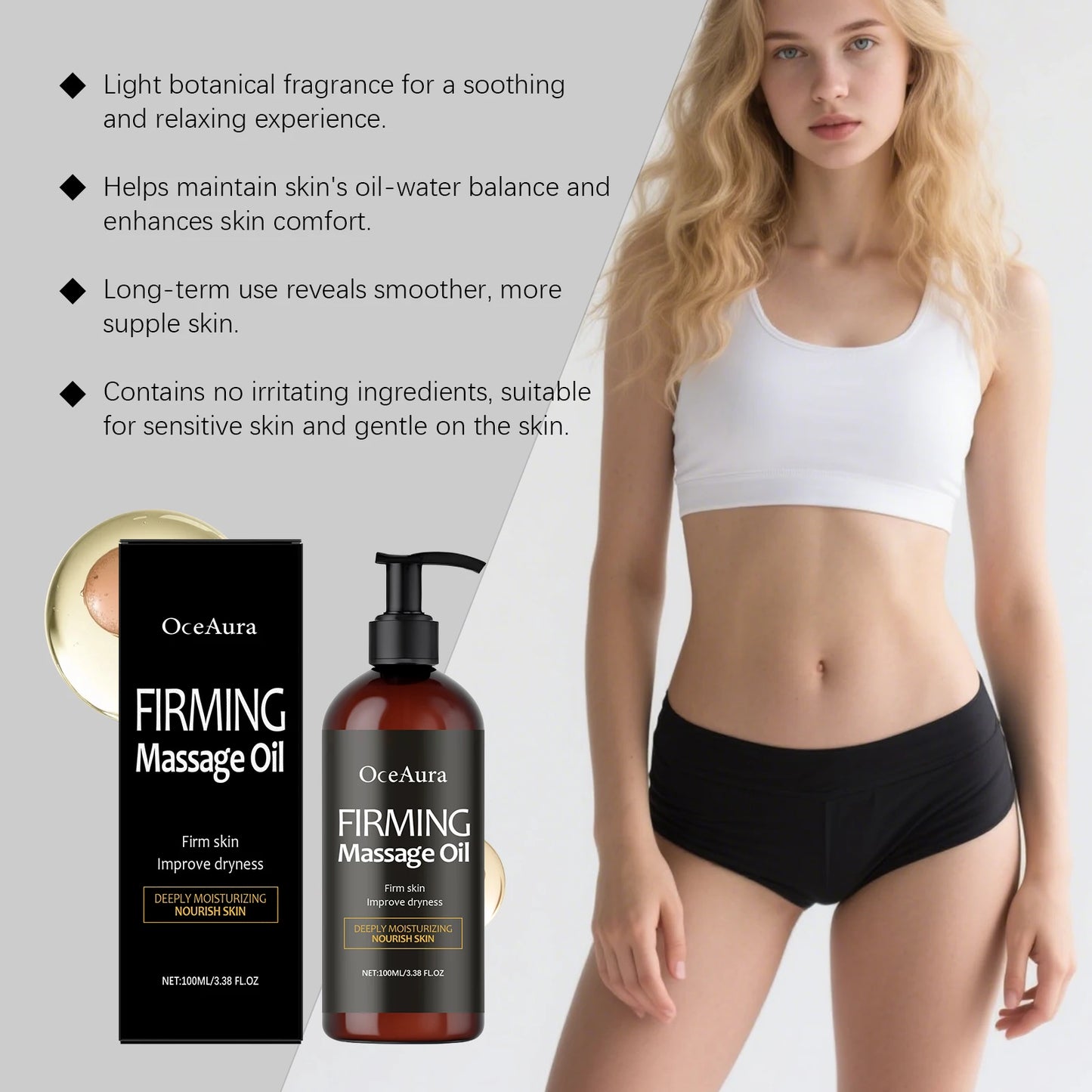 Body Firming Massage Oil – Grape Seed & Lemon | 100ml